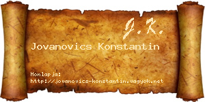 Jovanovics Konstantin névjegykártya