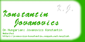 konstantin jovanovics business card